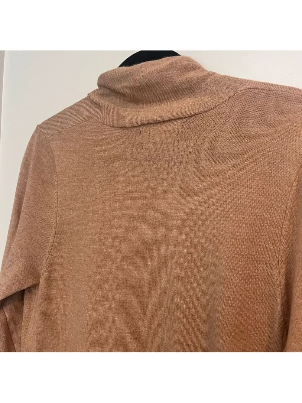 Tan Merino Wool Cardigan L - Picture 6 of 7